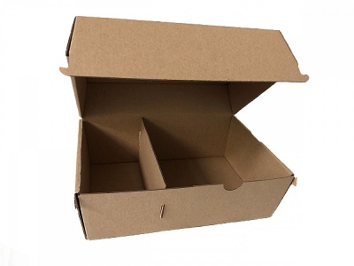 Burger Box DOUBLE s přepážkou - BEZ POTISKU